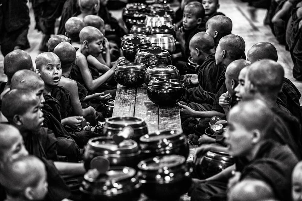 Young Monks Gathering by Marco Tagliarino — canvas wall art