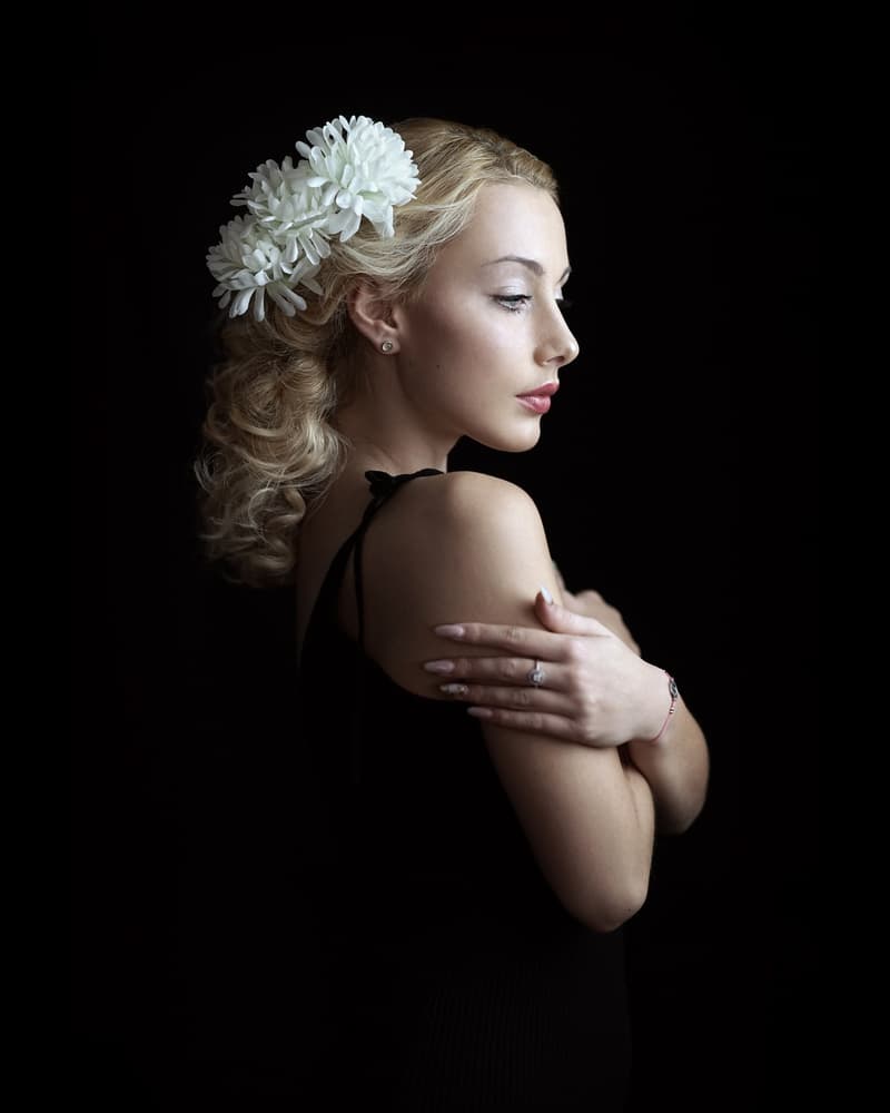 Classic Beauty with Flowers by Bobby Kostadinov — canvas wall art