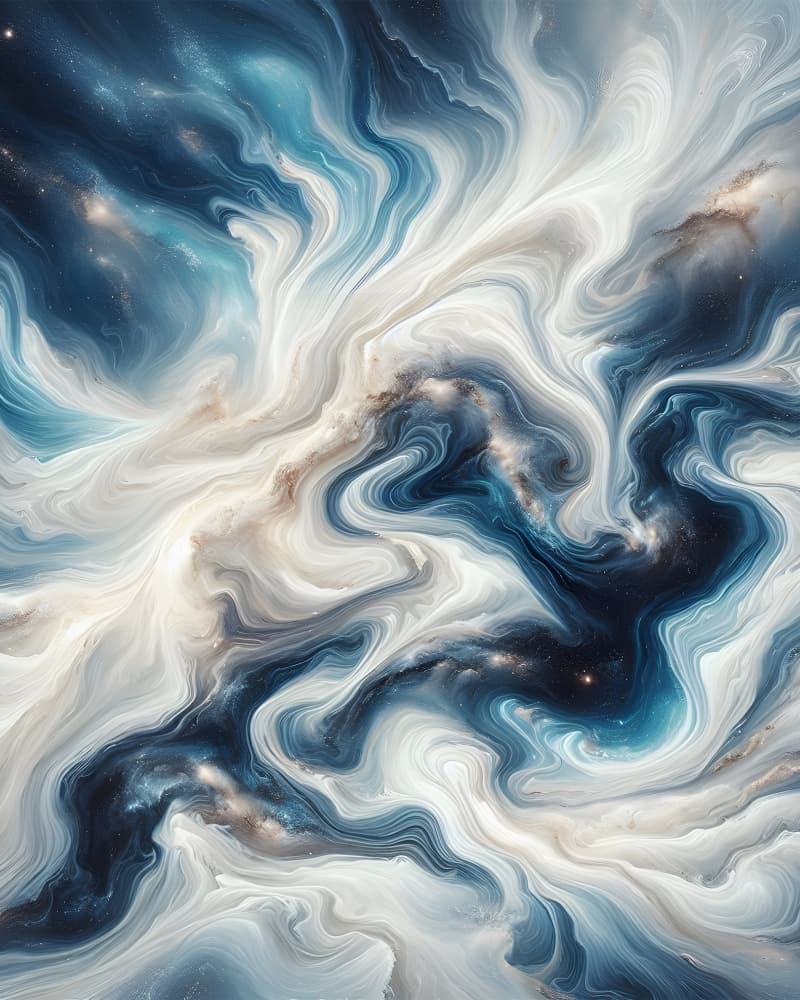 Cosmic Blue Swirls by Kintsugi99 — canvas wall art