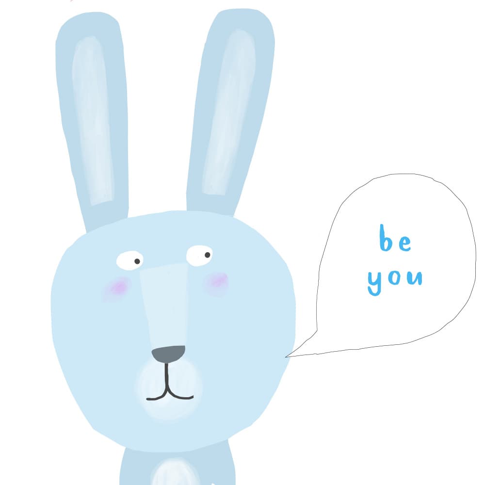 Blue Bunny Be You by Carla Daly — canvas wall art