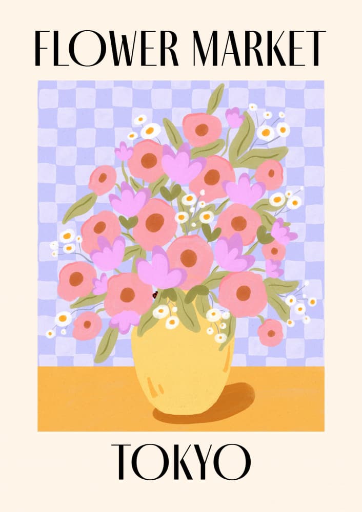 Flower Market Tokyo by Dirkie Nell — canvas wall art