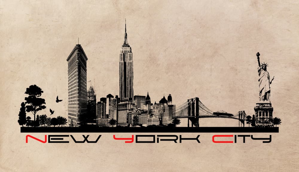 New York City Skyline by Justyna Jaszke — canvas wall art