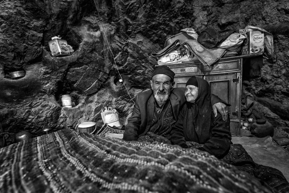 Elderly Couple's Cave Home by Mohammadreza Momeni — canvas wall art