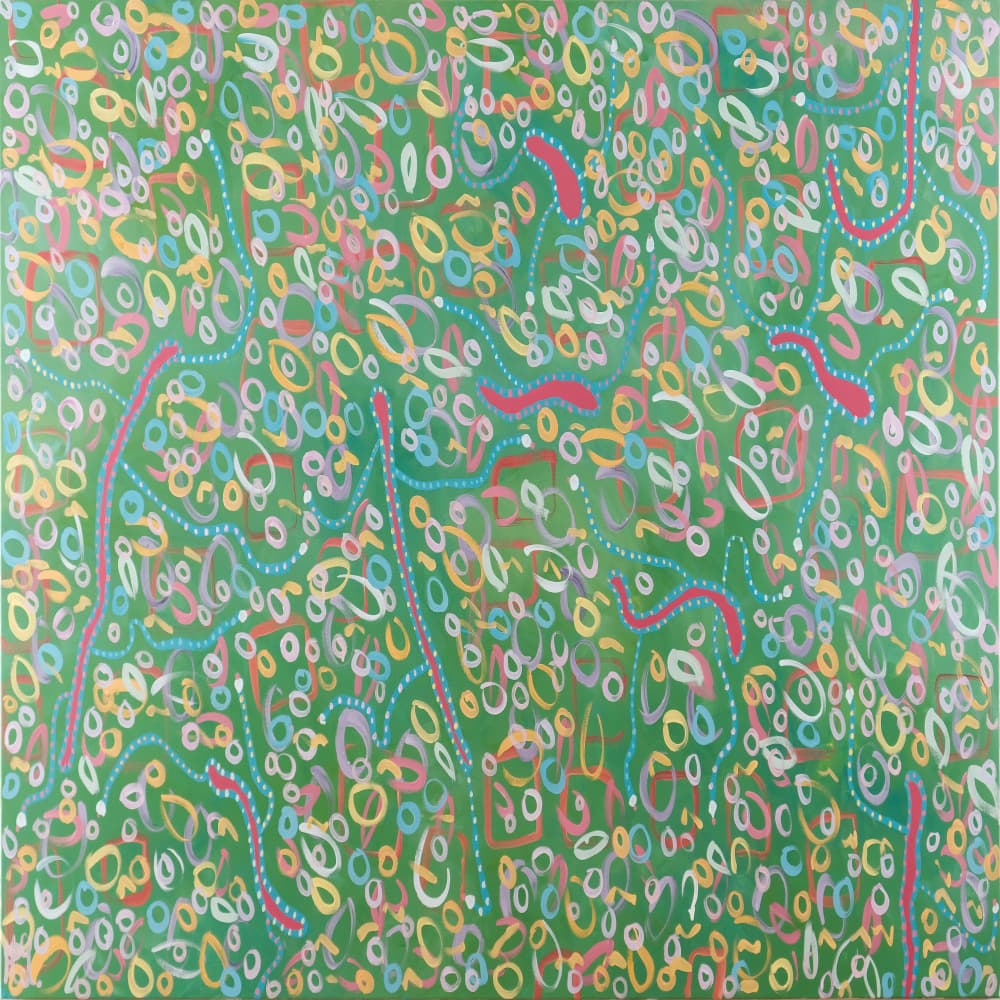 Vibrant Green Organic Shapes by Helen Joynson — canvas wall art