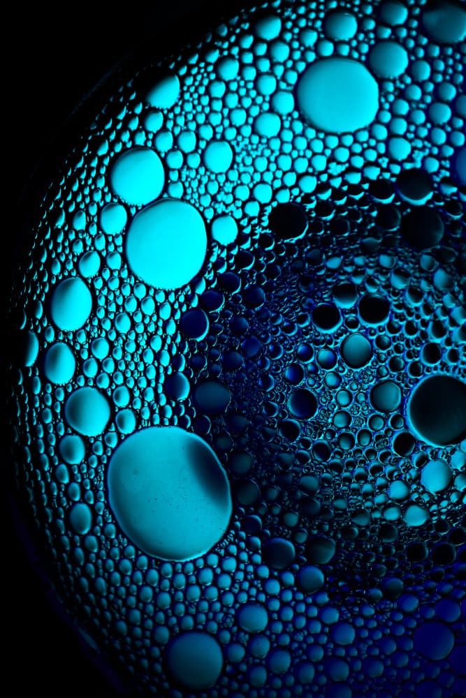 Vibrant Blue Drops by Vladislav Danilov — canvas wall art