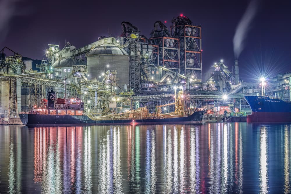 Illuminated Industrial Port by Kobayashi Tetsurou — canvas wall art