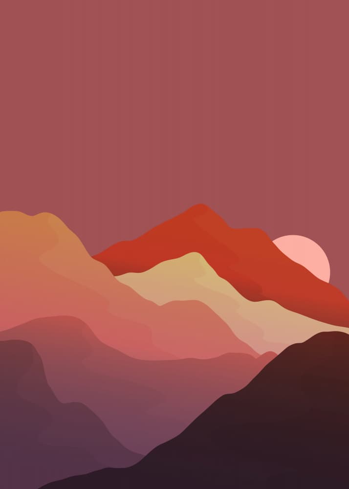Layered Mountain Sunset by Stephen Wade — canvas wall art