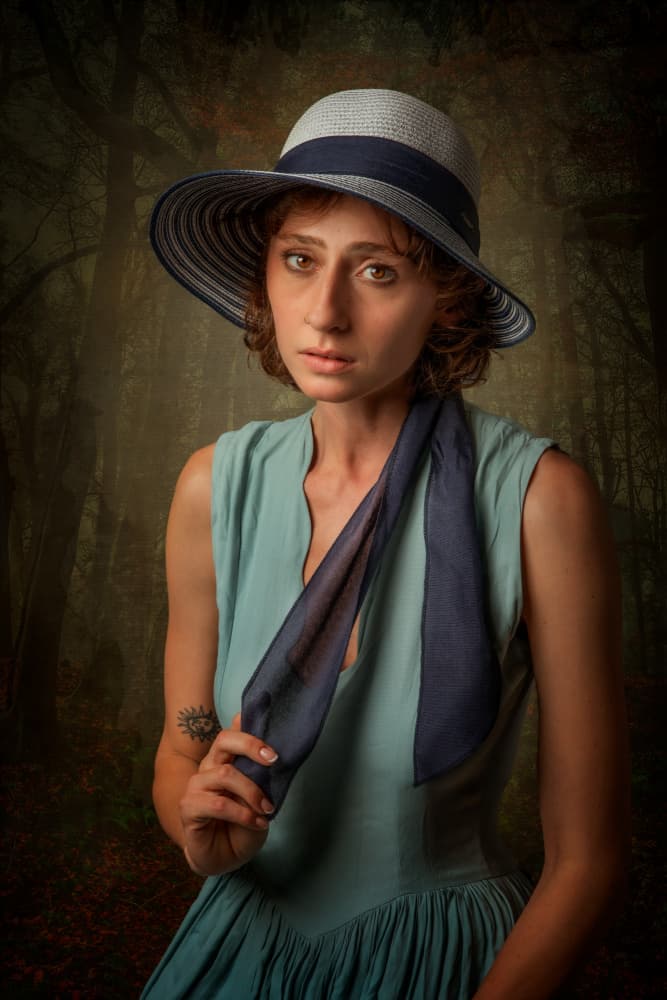 Pensive Woman in Forest by Kieran O Mahony AIPF — canvas wall art