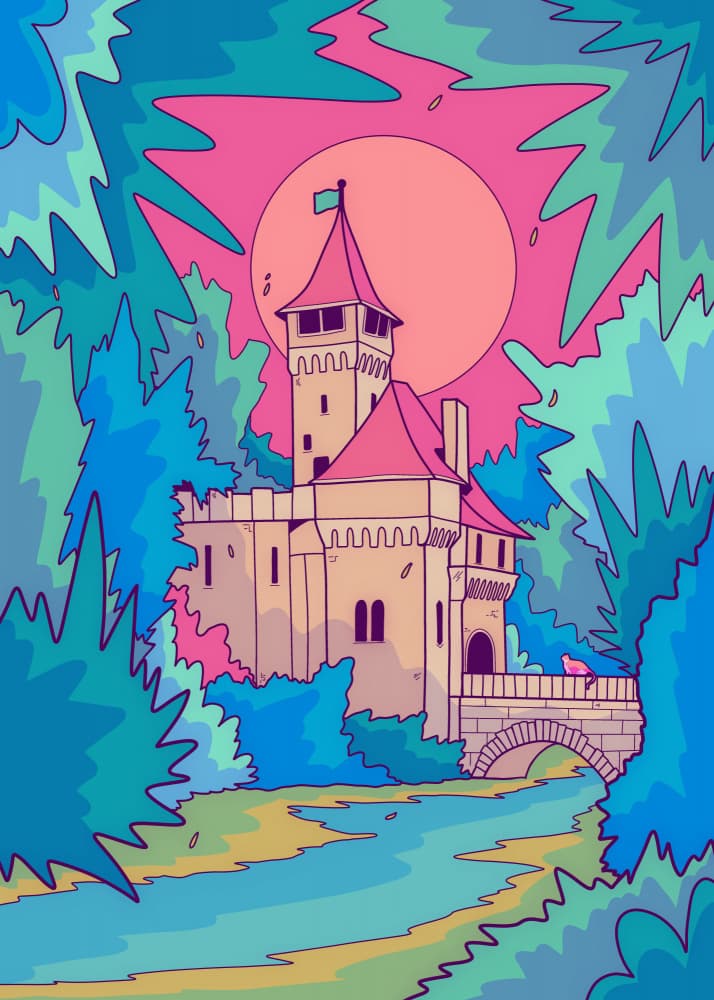 Enchanted Forest Castle by Stephen Wade — canvas wall art