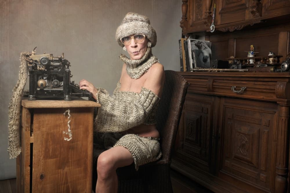 Quirky Vintage Writer by Monika Vanhercke — canvas wall art