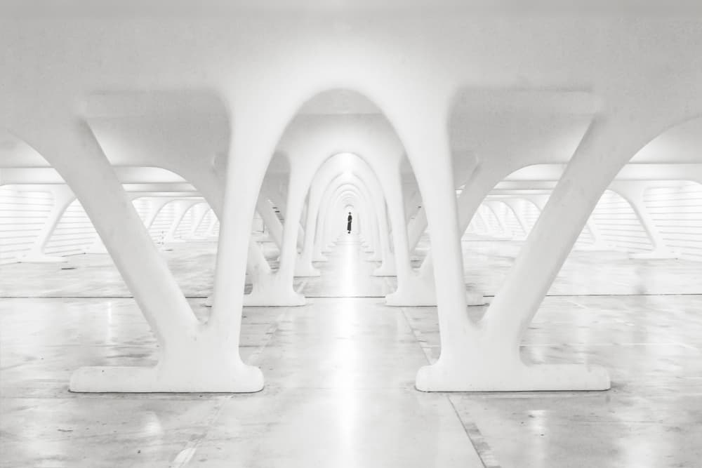 Futuristic White Passage by Luc Vangindertael (laGrange) — canvas wall art