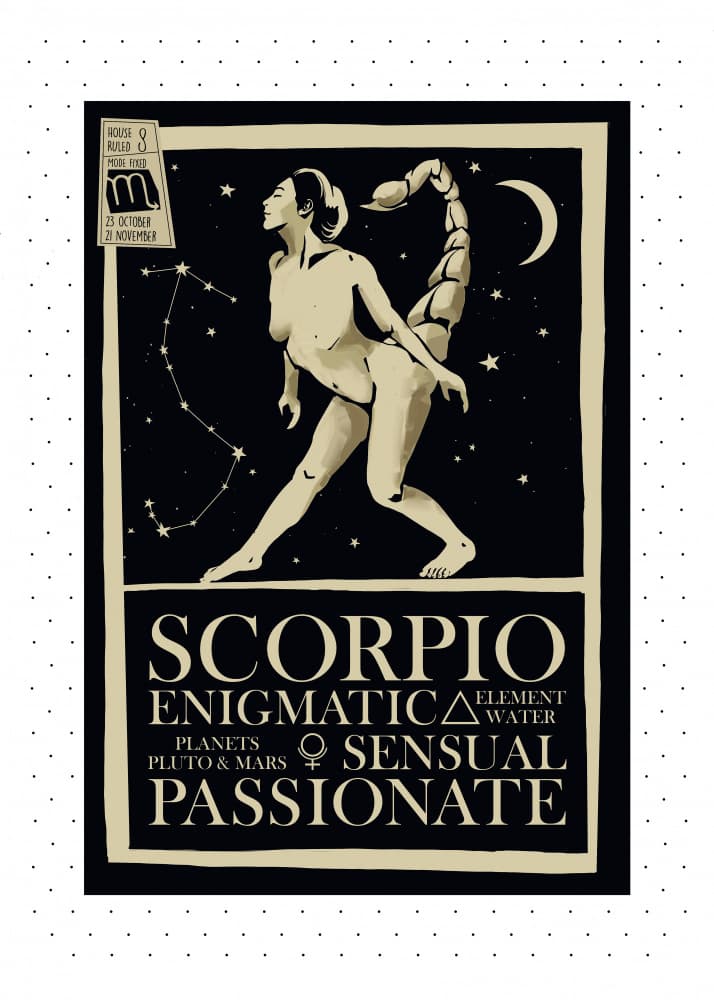 Scorpio Zodiac Constellation by Dion Gem — canvas wall art