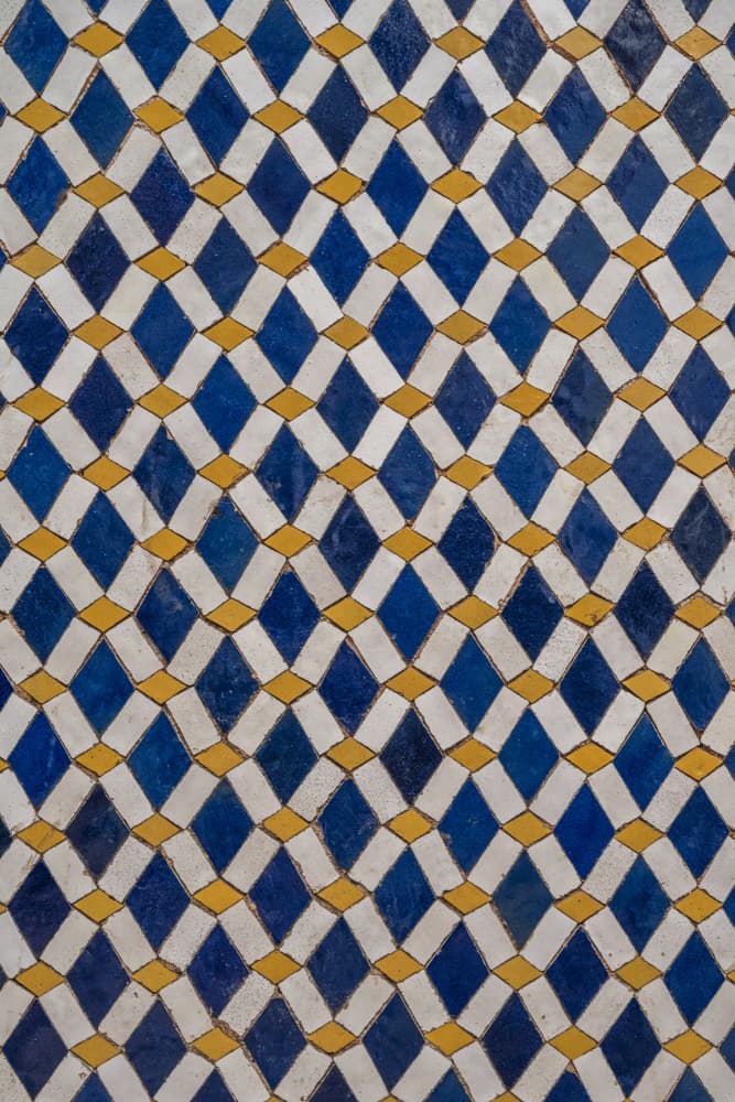 Blue Gold Diamond Pattern by Photolovers — canvas wall art