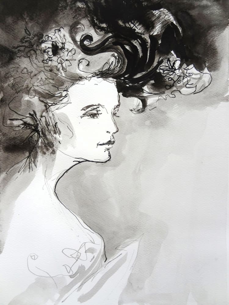 Ethereal Floral Portrait by Dora Krincy — canvas wall art