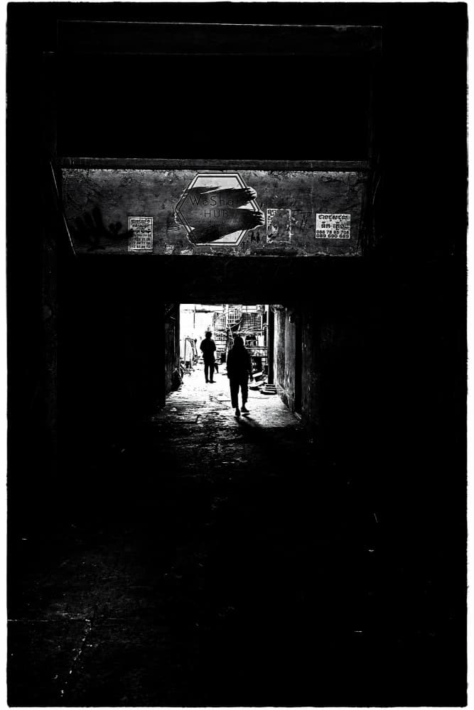 Dark Alley Silhouettes by Parole Kim — canvas wall art