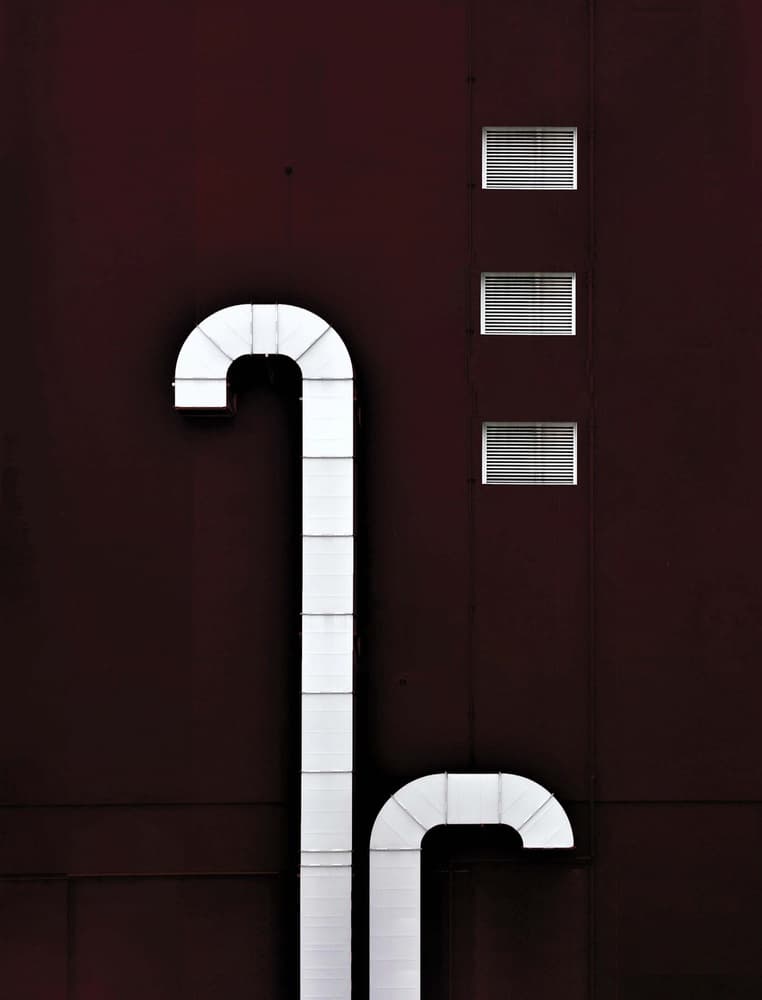 Red Wall Pipes by Arnon Orbach — canvas wall art