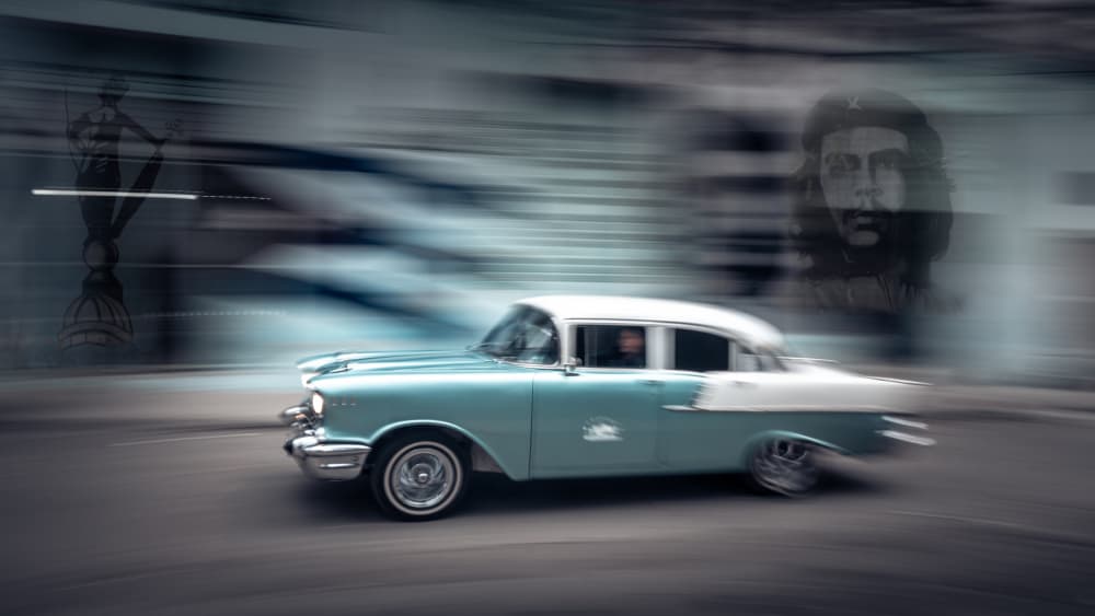 Havana Classic Car Motion by Chao Feng 天馬 — canvas wall art