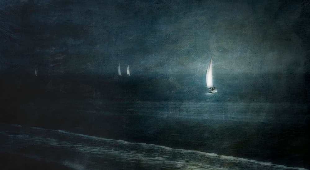 Sailboats At Night by Greetje van Son — canvas wall art