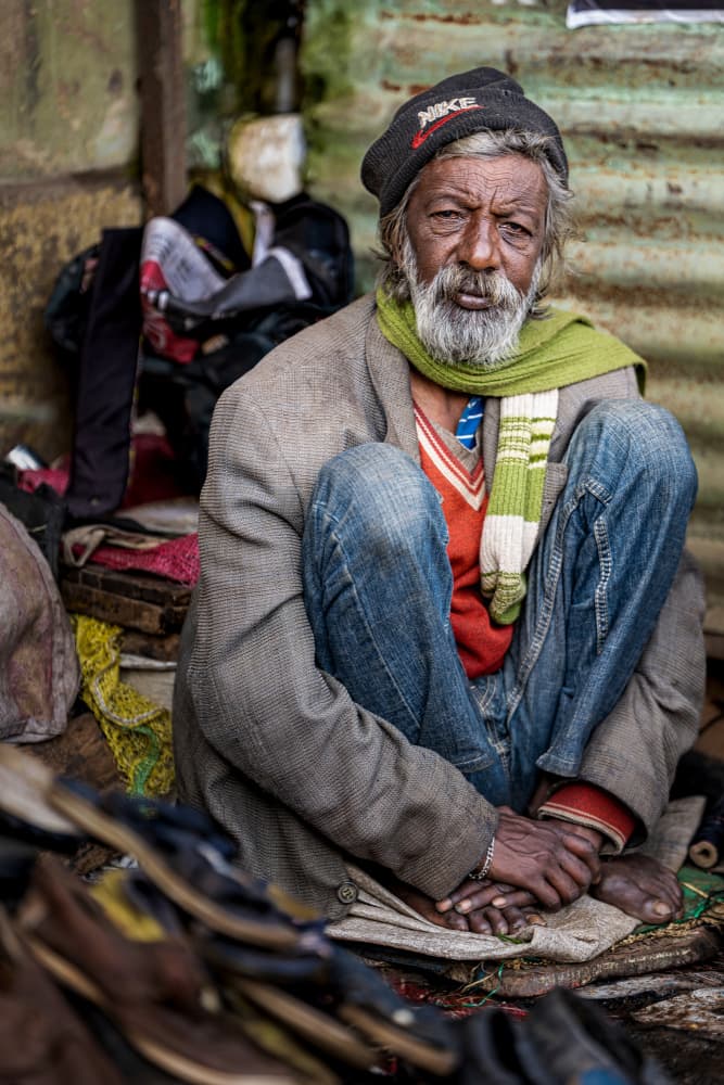 Old Man's Gaze by HIRAK BHATTACHARJEE — canvas wall art