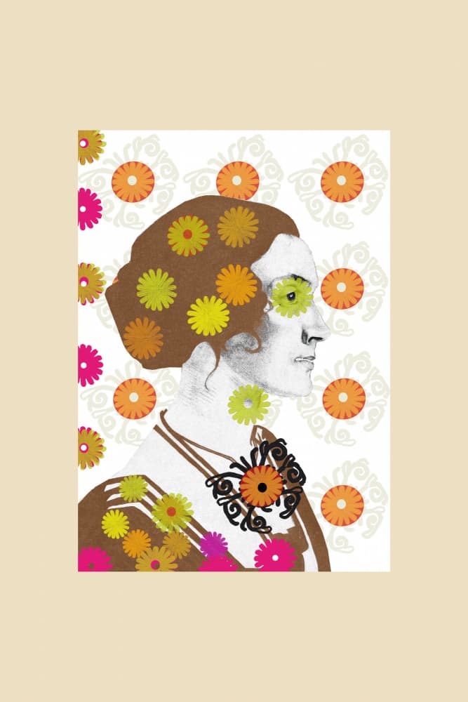 Floral Woman Profile by casa cartissi — canvas wall art