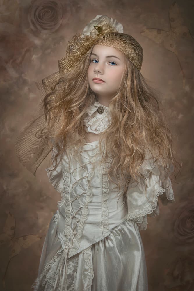 Vintage Girl Portrait by Carola Kayen-Mouthaan — canvas wall art