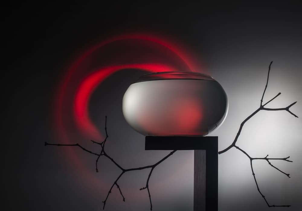 Red Light Glass Bowl by Evgeniy Popov — canvas wall art