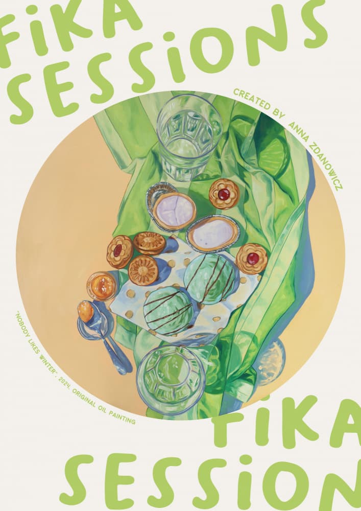 Sweet Fika Break by Anna Zdanowicz — canvas wall art