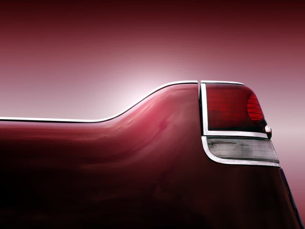 Red Classic Car Tailfin by Beate Gube — canvas wall art