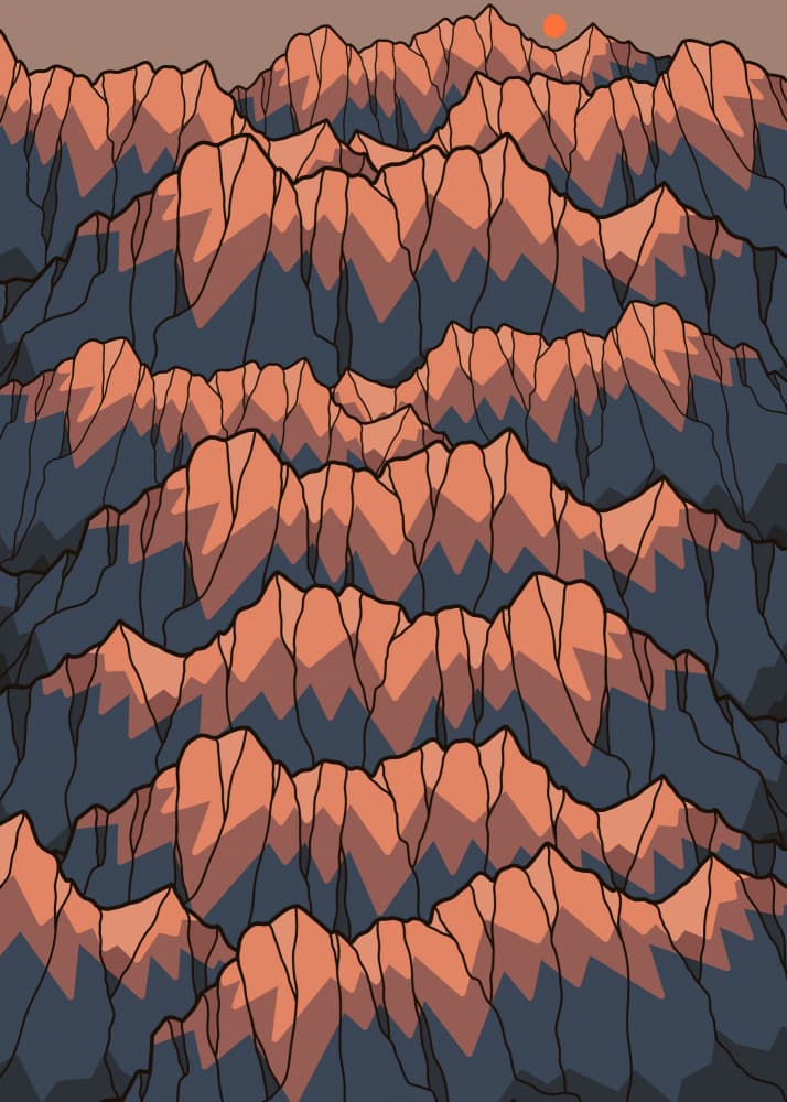 Warm Mountain Layers by Stephen Wade — canvas wall art