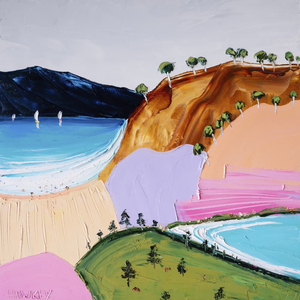 Vibrant Coastal Scene by Angela Hawkey — canvas wall art