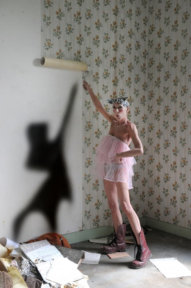 Pink Tutu Peeling Wallpaper by Monika Vanhercke — canvas wall art