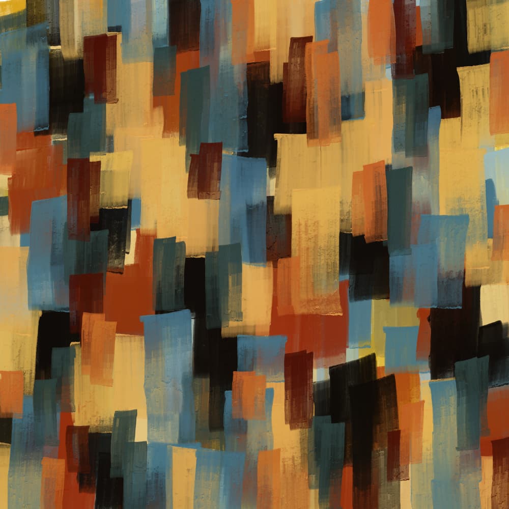 Vibrant Cityscape Abstract by MANSI SAXENA — canvas wall art