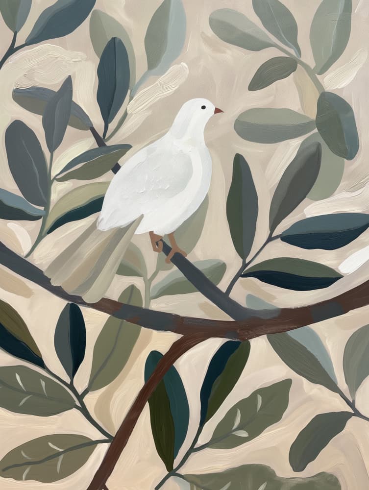 Olive Branch Dove by SHANDU — canvas wall art