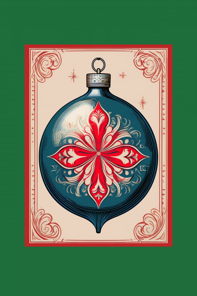 Vintage Christmas Ornament by casa cartissi — canvas wall art