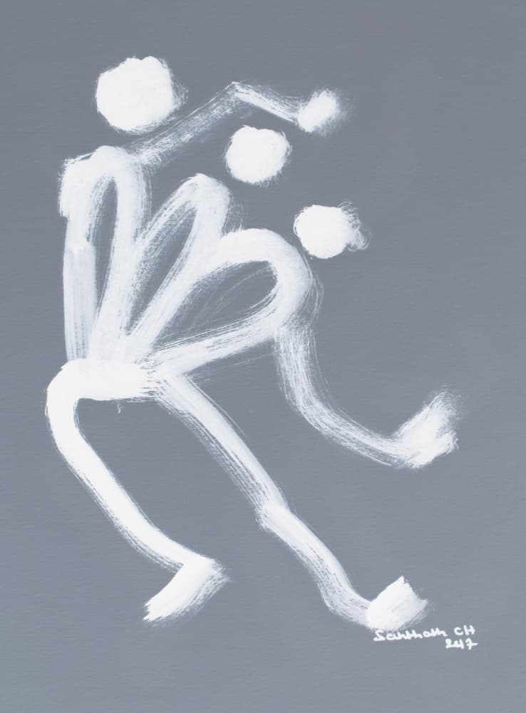 Dynamic White Figure by Santhosh ch — canvas wall art