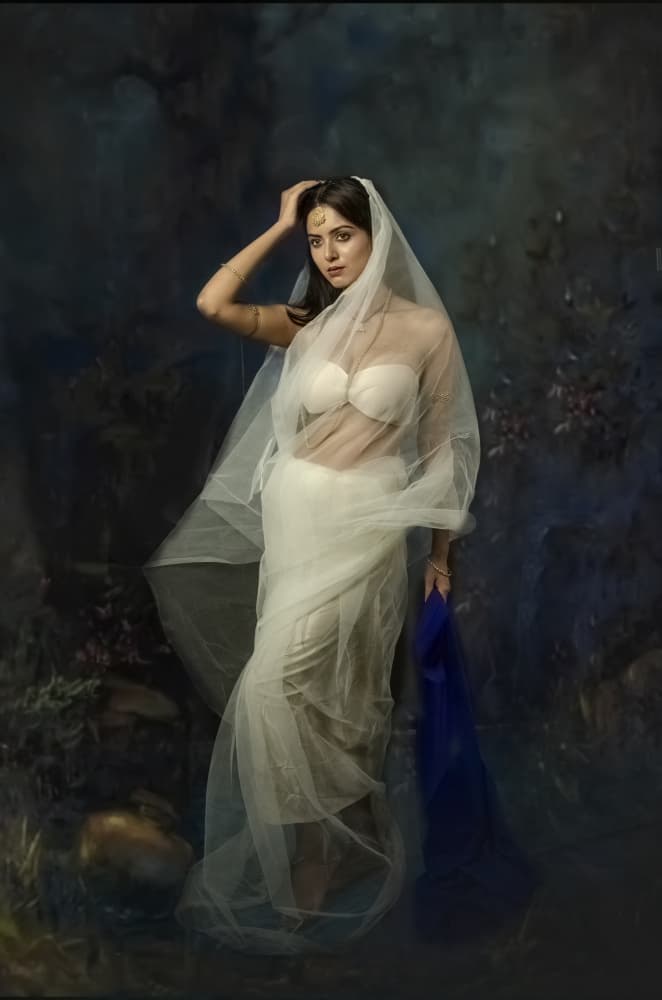 Ethereal Woman in White by PARTHA BHATTACHARYYA — canvas wall art
