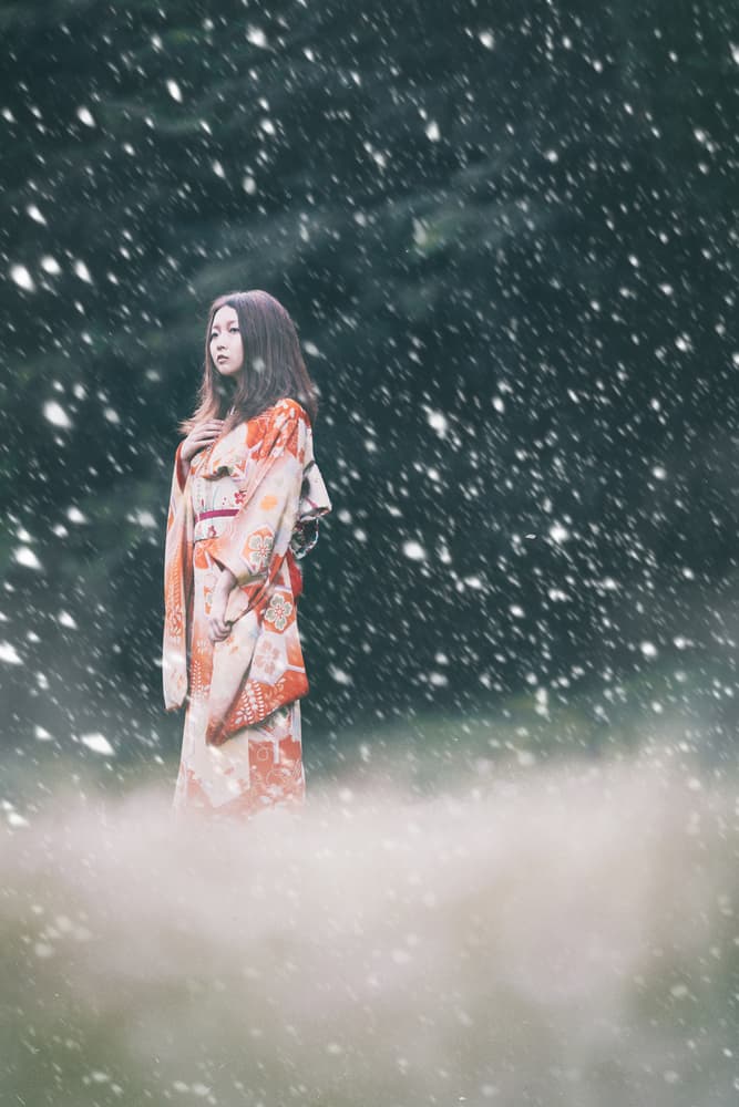 Serene Winter Kimono by Daisuke Kiyota — canvas wall art