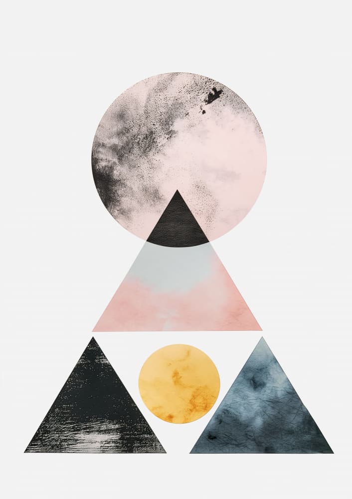 Pastel Geometric Layers by SHANDU — canvas wall art