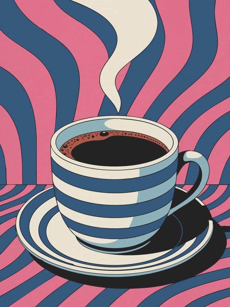 Psychedelic Coffee Cup by Andreas Magnusson — canvas wall art