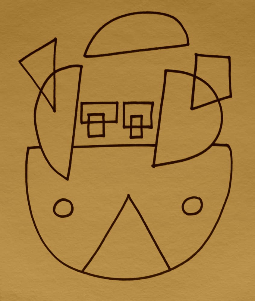 Geometric Whimsy Creature by Santhosh ch — canvas wall art