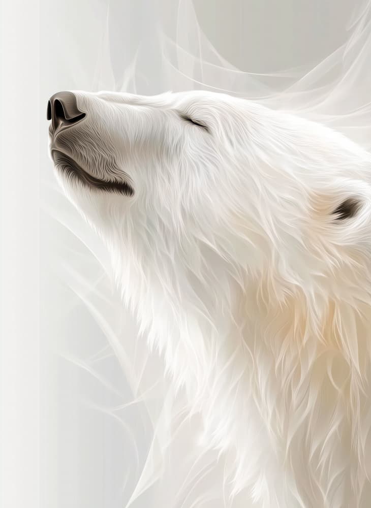 Winter Animal Polar Bear 11 by Justyna Jaszke — canvas wall art