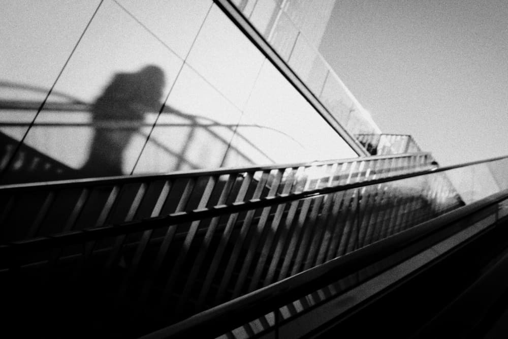 Escalator Shadow Reflection by Wanjae Choi — canvas wall art