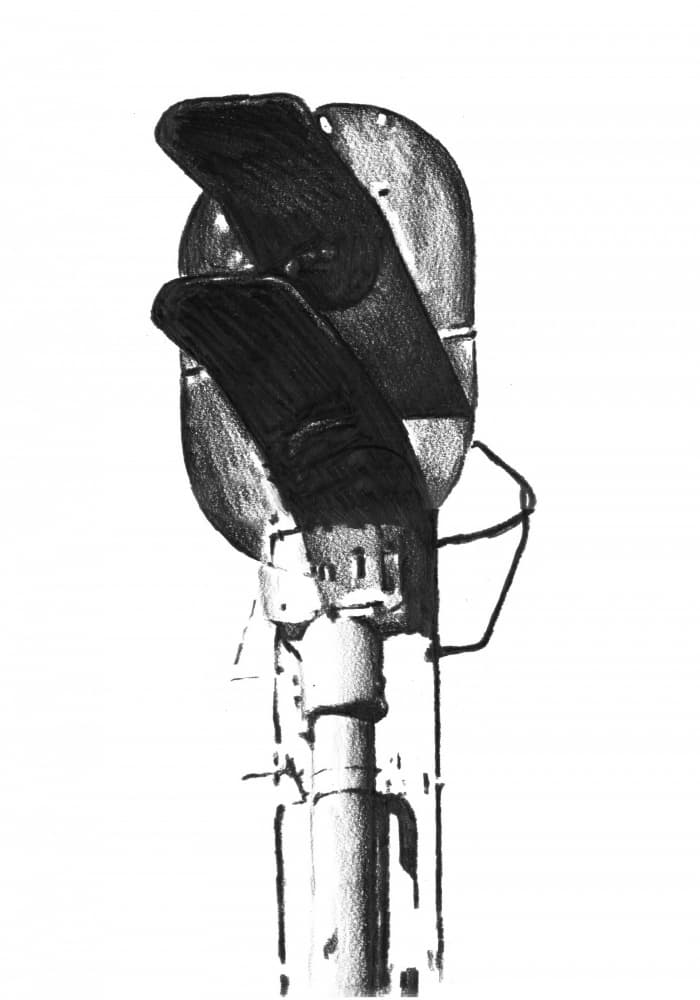 Railway Signal Drawing by Kulik — canvas wall art