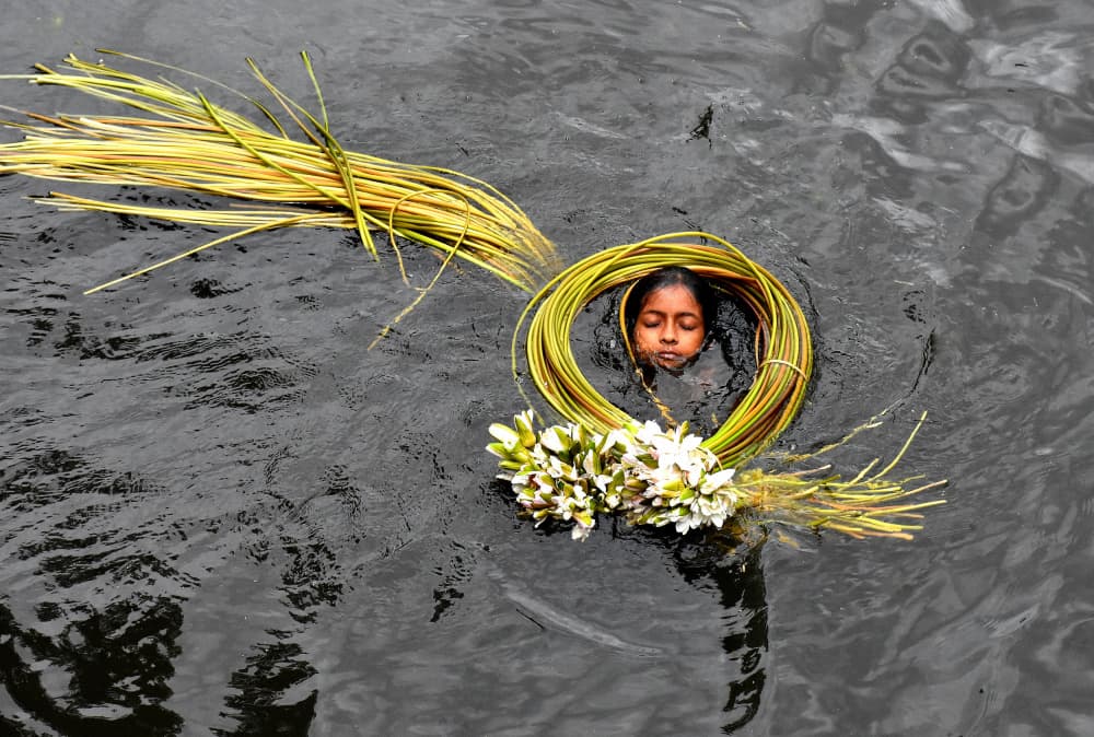 Peaceful Girl Floating by MD MAHABUB HOSSAIN KHAN — canvas wall art