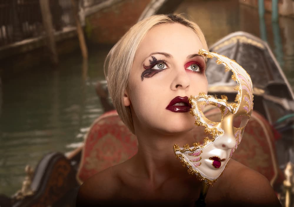 Venetian Masked Portrait by Colin Dixon — canvas wall art