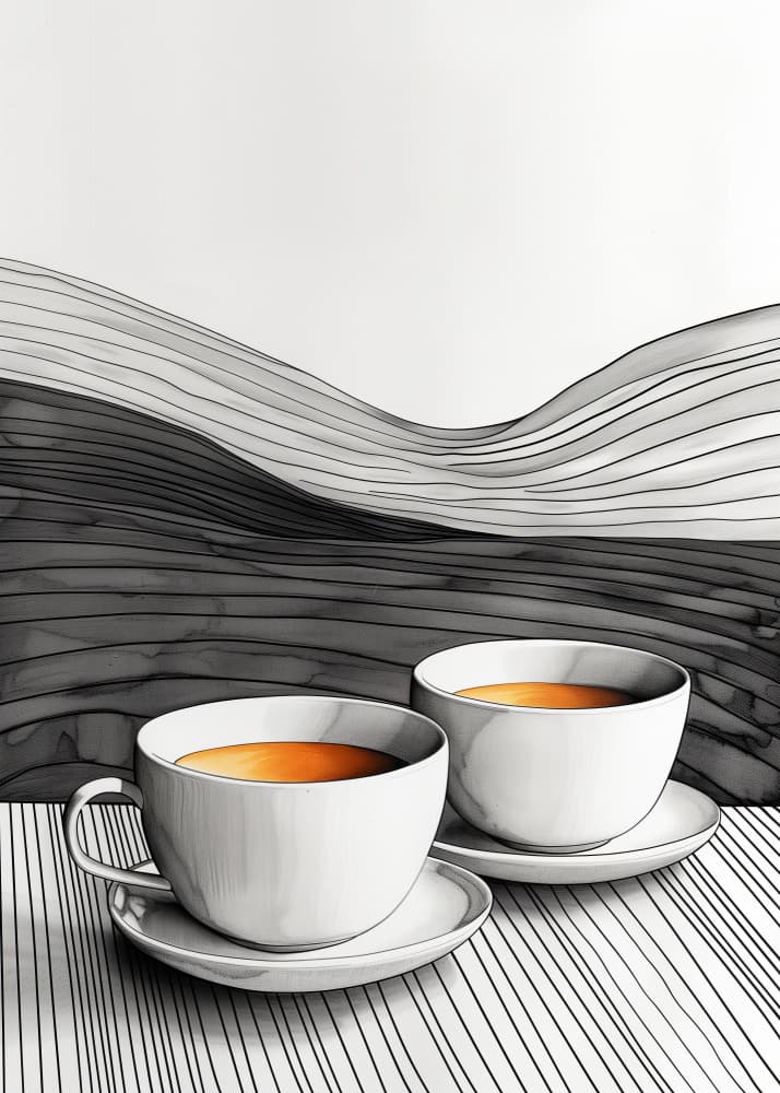 Two Morning Cups by Justyna Jaszke — canvas wall art