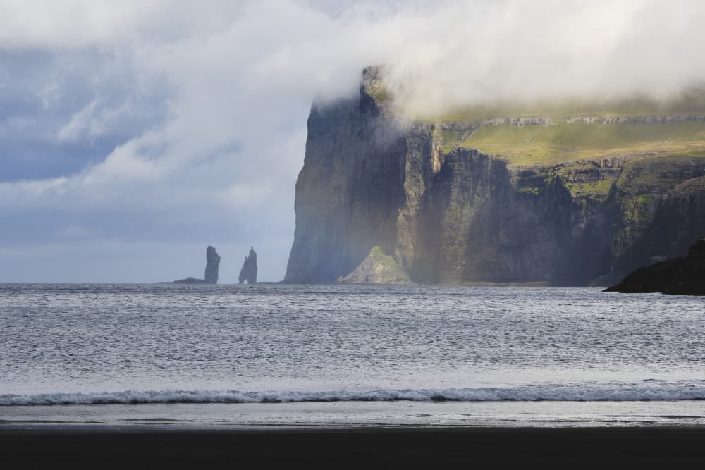 Dramatic Misty Cliffs by Hamed Bank — canvas wall art