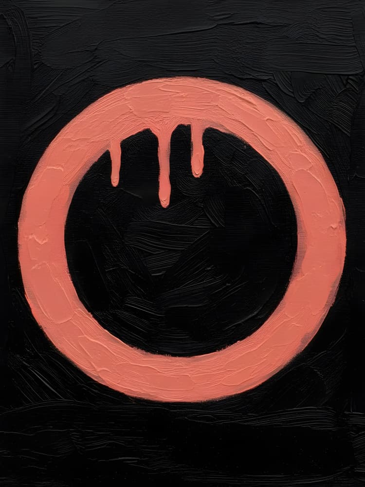 Dripping Peach Circle by HUGO — canvas wall art