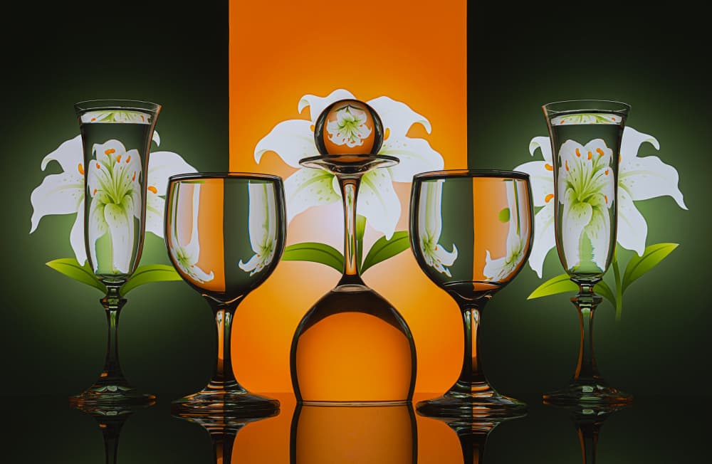 Floral Glass Reflections by Lydia Jacobs — canvas wall art
