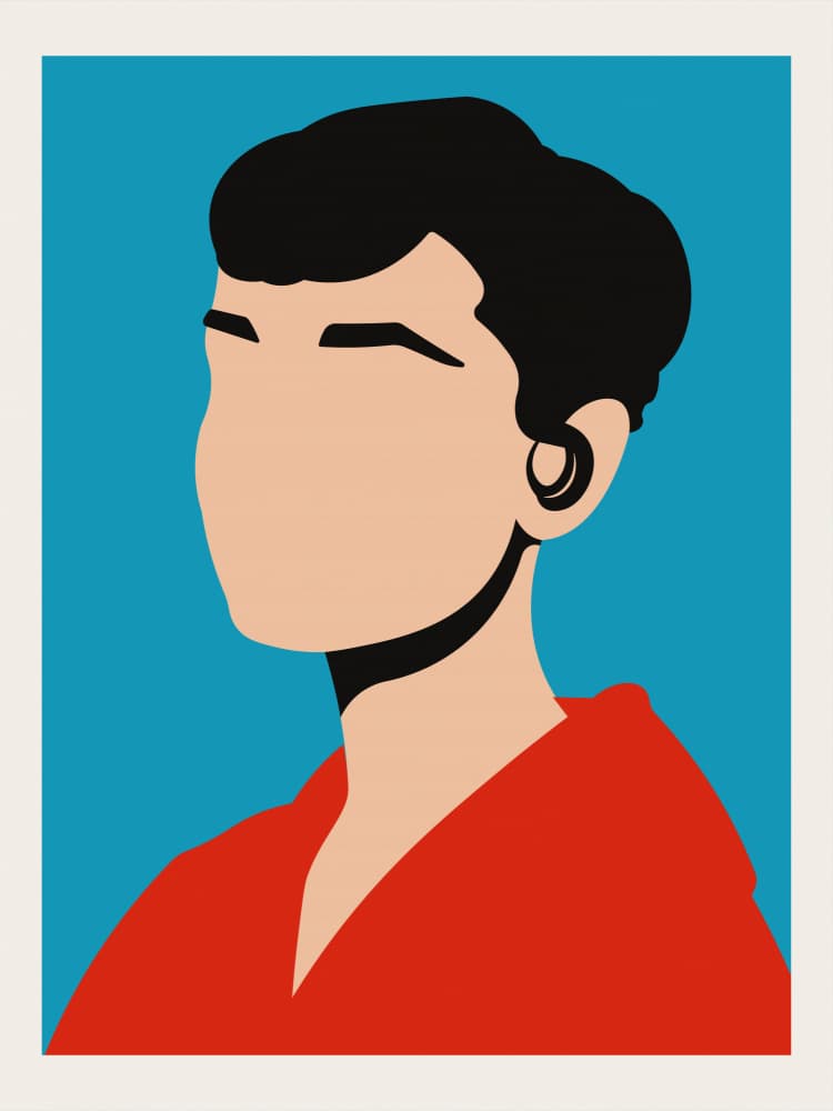 Bold Woman Profile by Retrodrome — canvas wall art